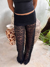 Marly lace pants with trim - Black