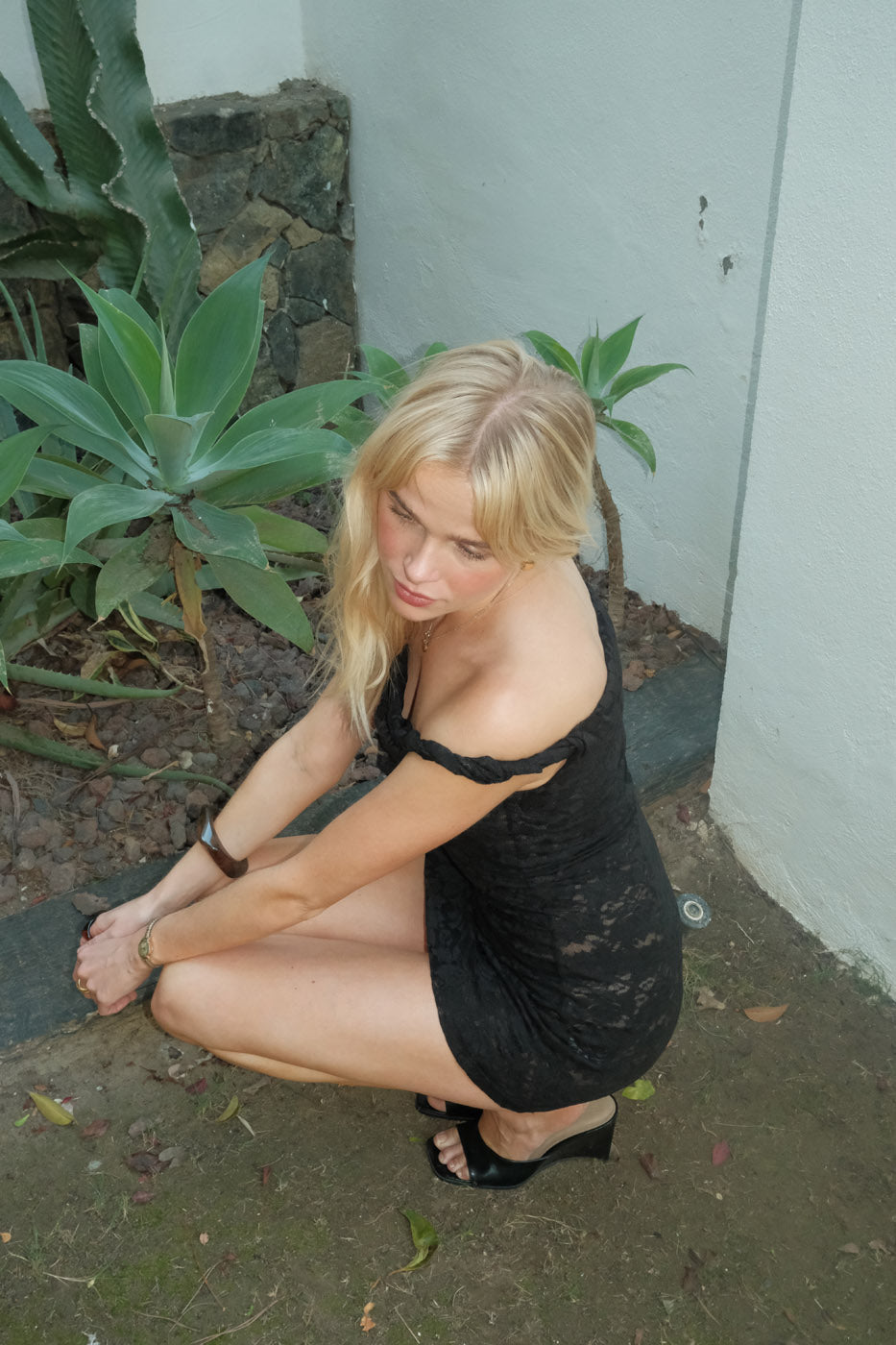 Rhina lace dress - Black