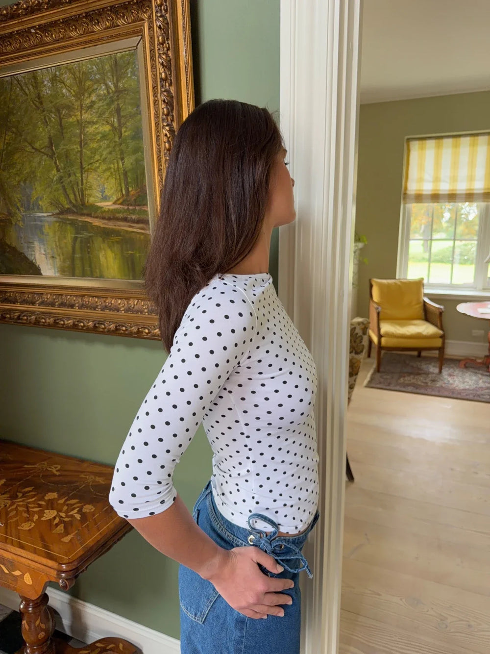 Deva blouse with polkadots - White/Black