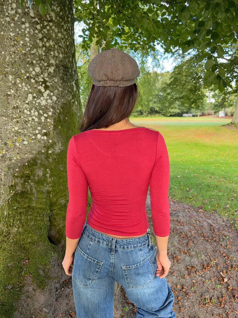 Tessy blouse with 3/4 sleeves - Red