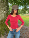 Tessy blouse with 3/4 sleeves - Red