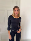 Waverly blouse - Navy/yellow