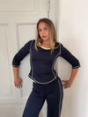 Waverly blouse - Navy/yellow