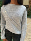 Matilde W knit with decorative buttons - grey