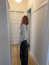 Lila blouse with open back - Grey