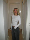 Lila blouse with open back - Grey