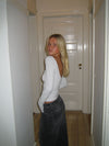 Lila blouse with open back - Grey