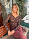 Bodil long-sleeve lace blouse - Brown