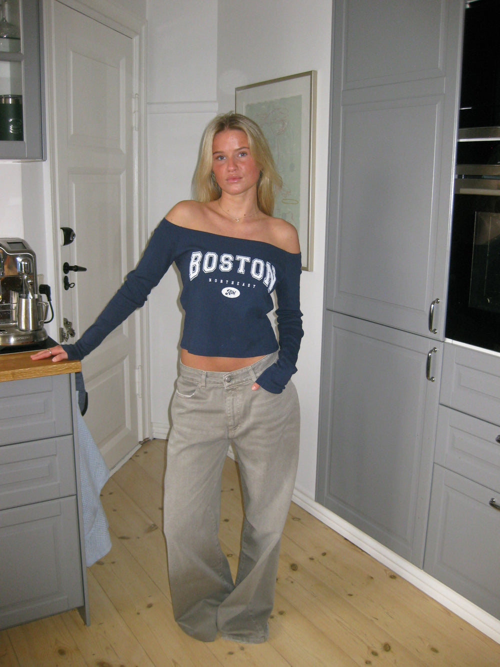 "Boston" off-shoulder blouse - Blue