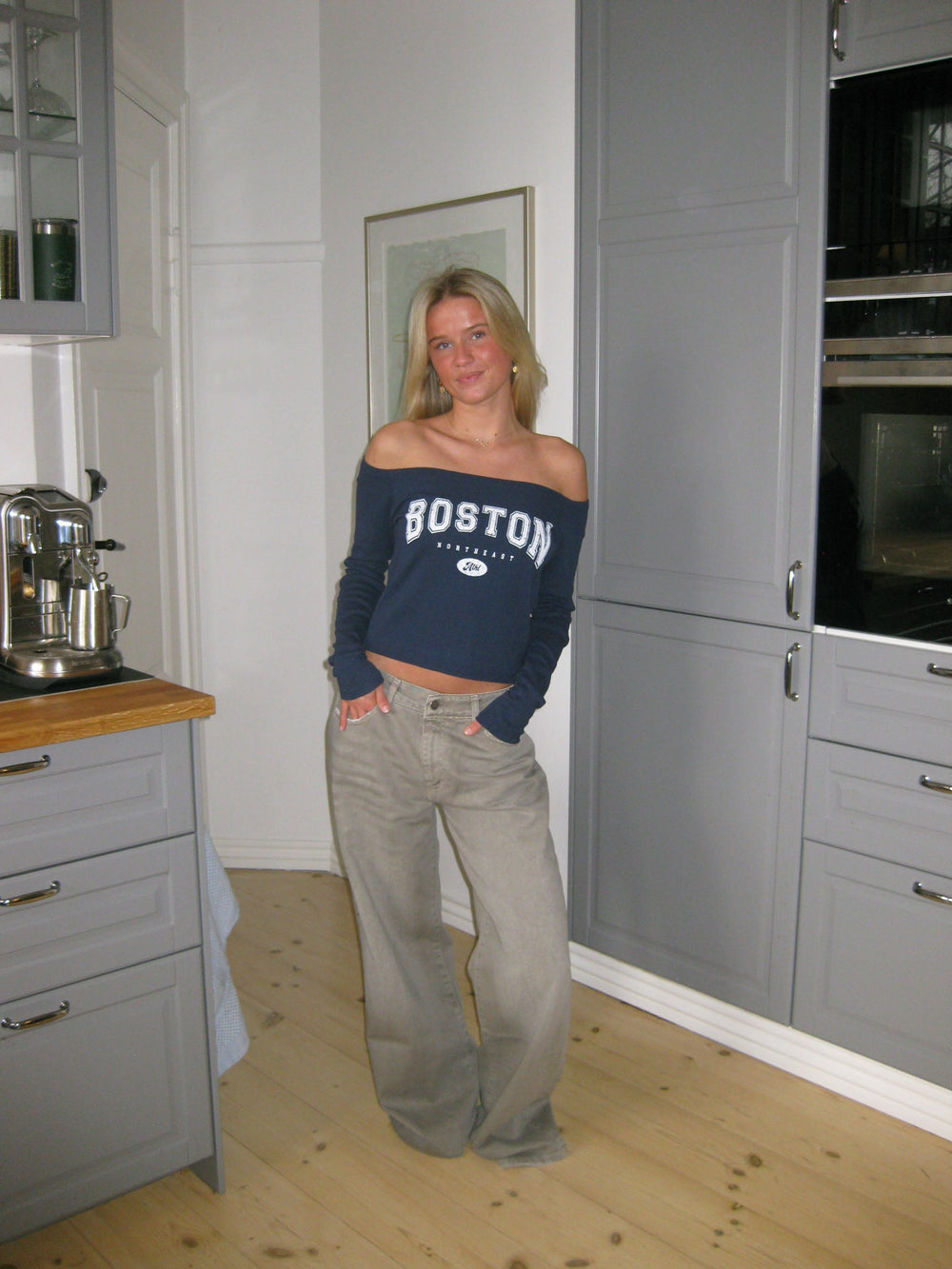 "Boston" off-shoulder blouse - Blue