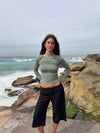 Lila blouse with open back - Green