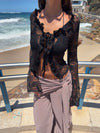 Margot blouse with ruffles - Black
