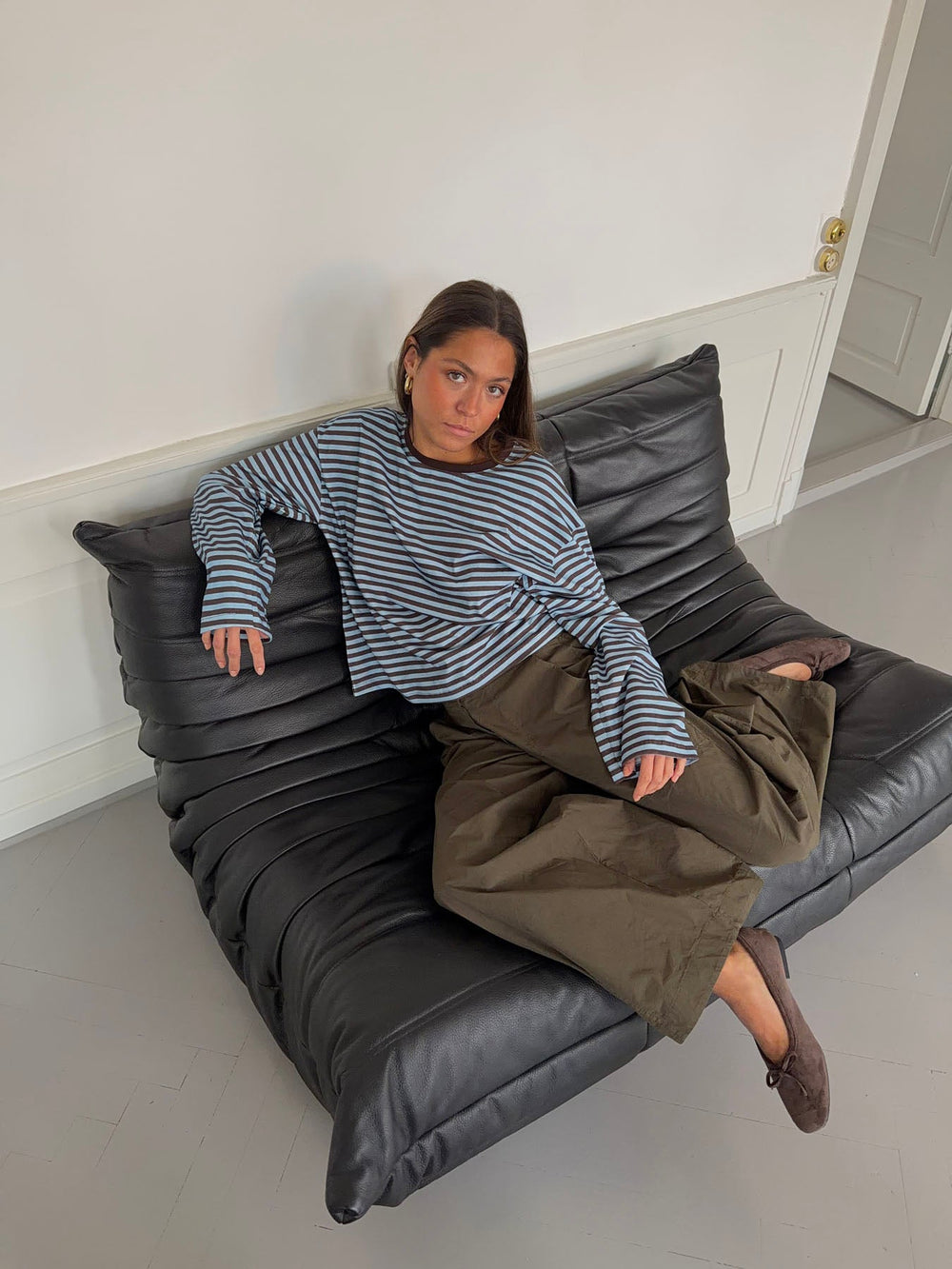 Lura striped blouse - Blue/brown