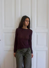 Suzy blouse with stripes - Bordeaux/black