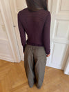 Suzy blouse with stripes - Bordeaux/black
