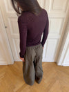 Suzy blouse with stripes - Bordeaux/black