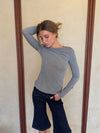 Suzy blouse with stripes - Grey