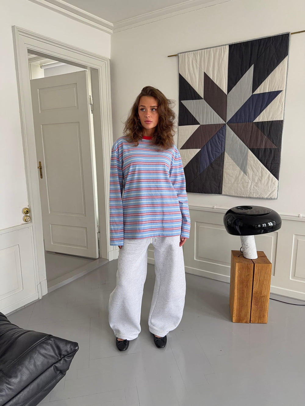 Vera blouse with stripes  - Red/white/blue