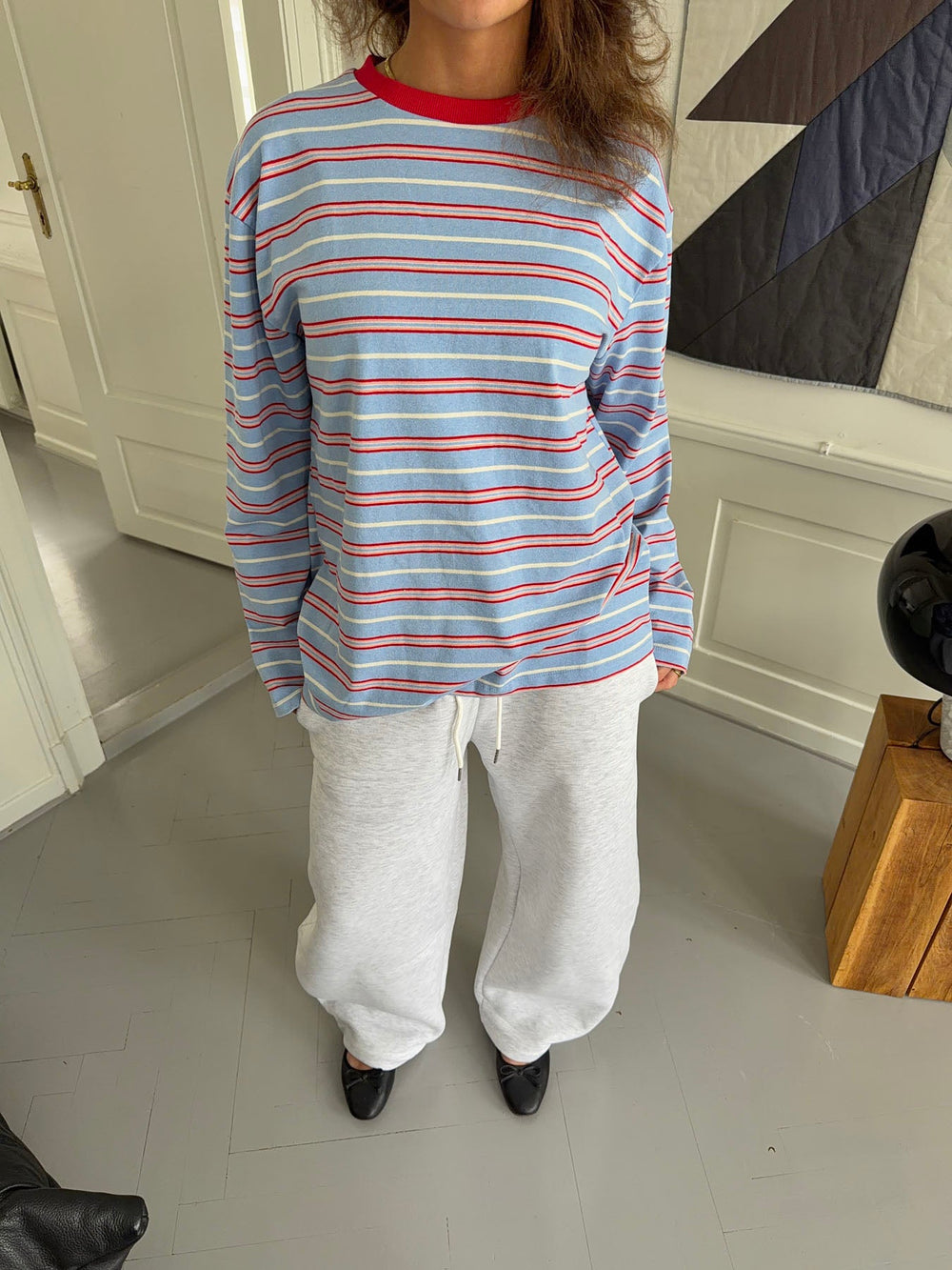 Vera blouse with stripes  - Red/white/blue