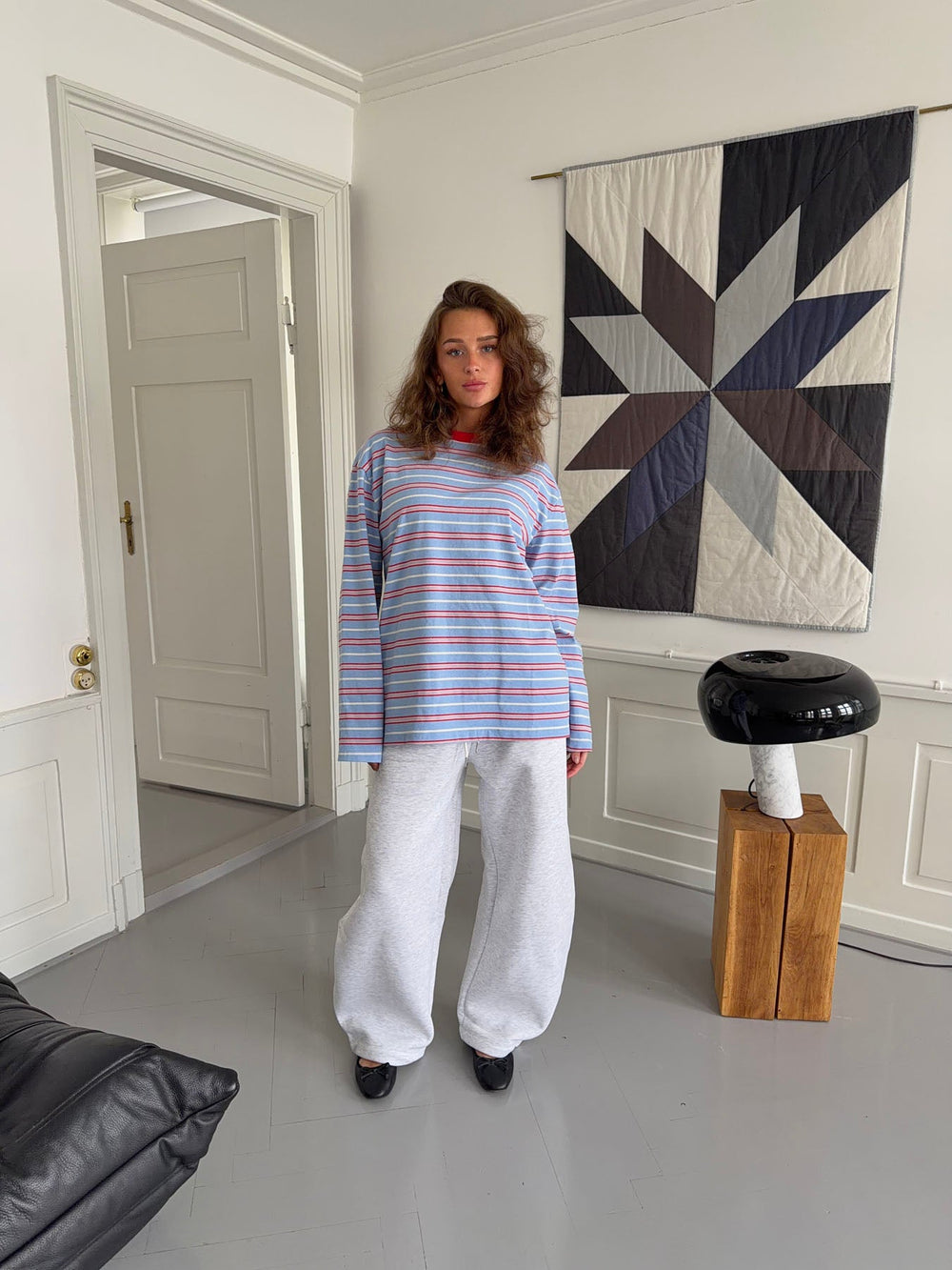 Vera blouse with stripes  - Red/white/blue