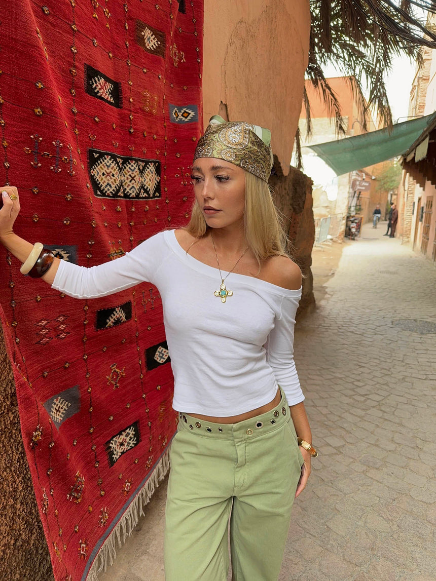Sisivilia blouse with three quarter length sleeves - White