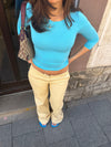Tessy blouse with 3/4 sleeves - Blue