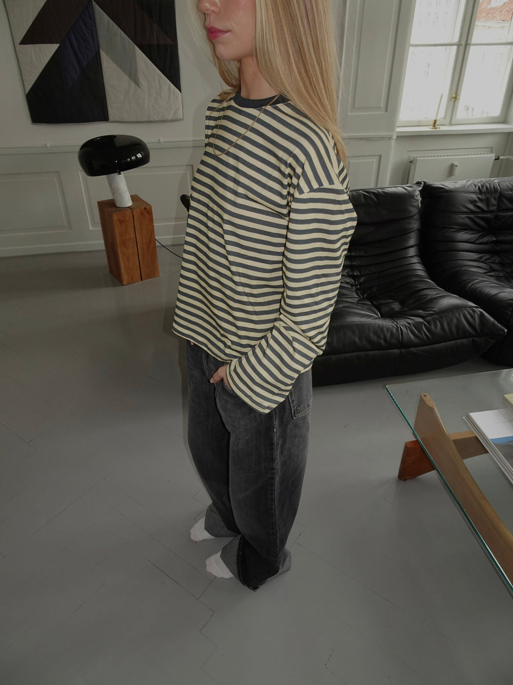 Lura striped blouse - Yellow/grey