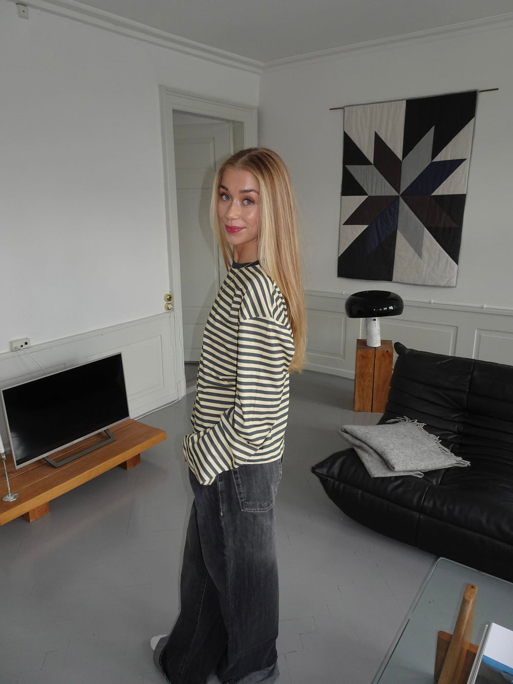 Lura striped blouse - Yellow/grey