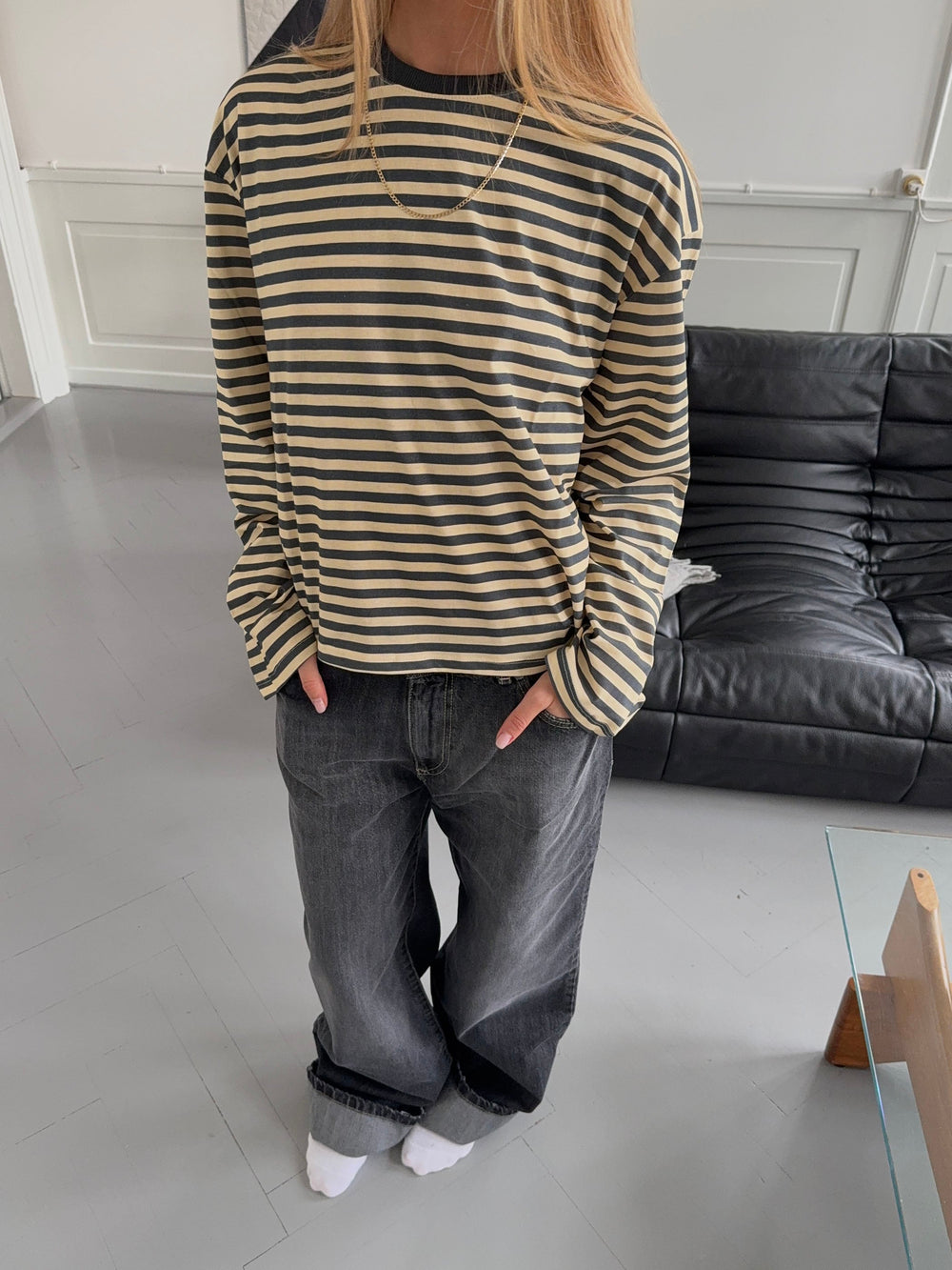 Lura striped blouse - Yellow/grey