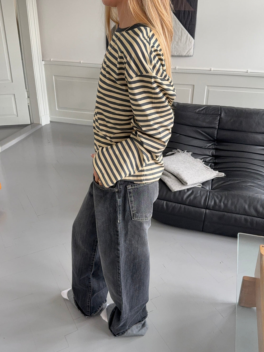 Lura striped blouse - Yellow/grey