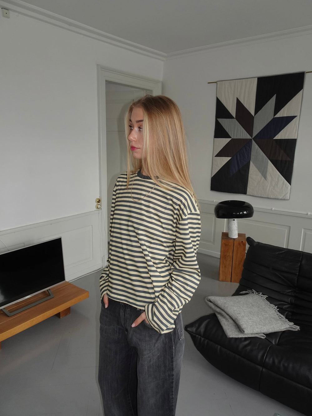 Lura striped blouse - Yellow/grey