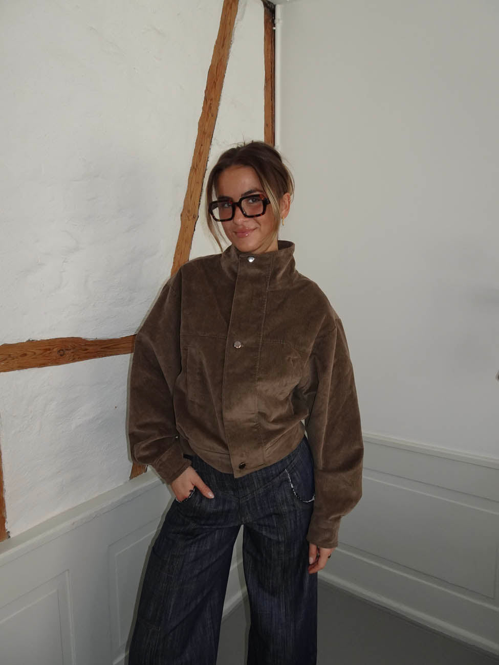 Bruno corduroy bomber jacket – Brown