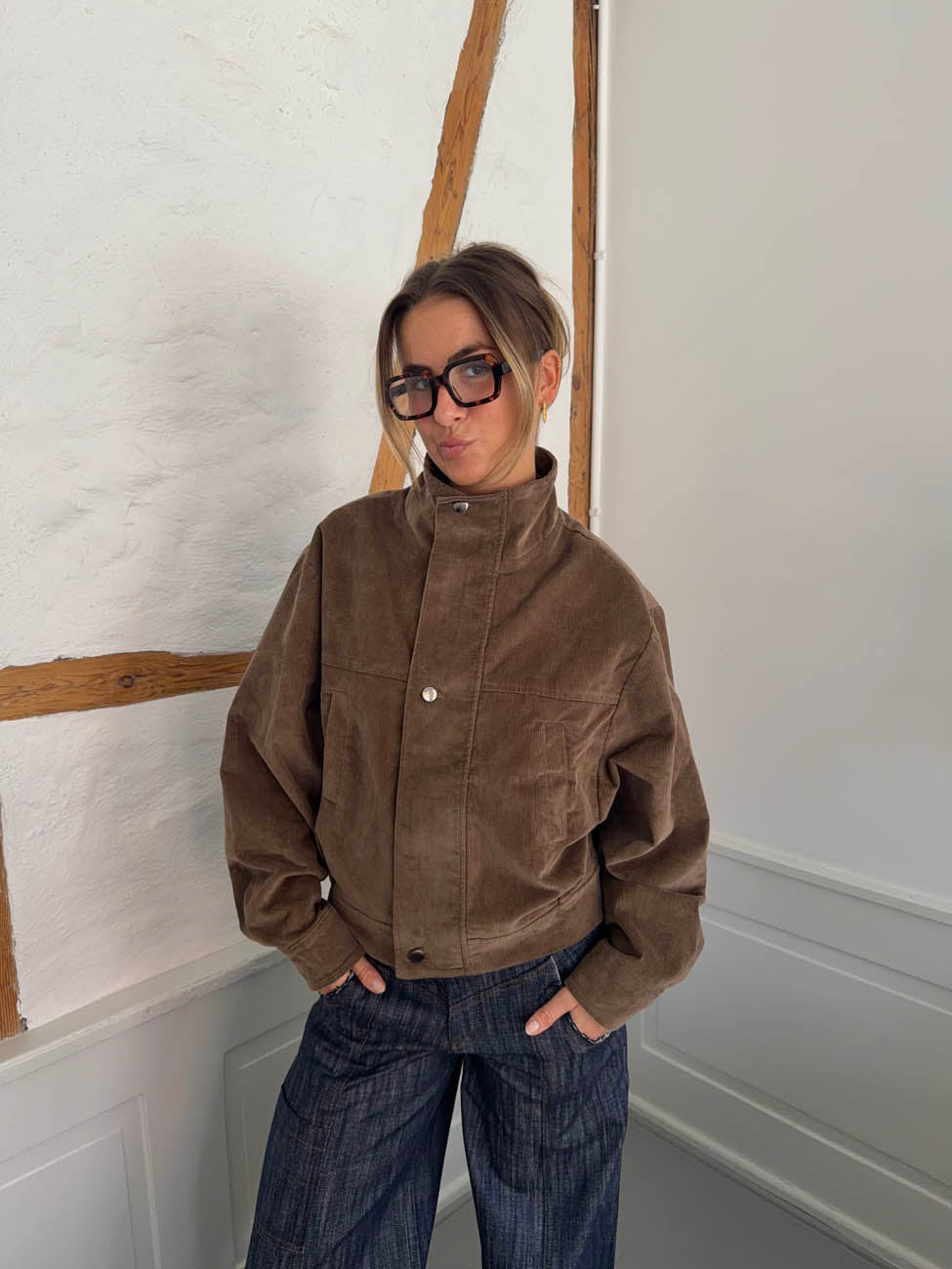 Bruno corduroy bomber jacket – Brown