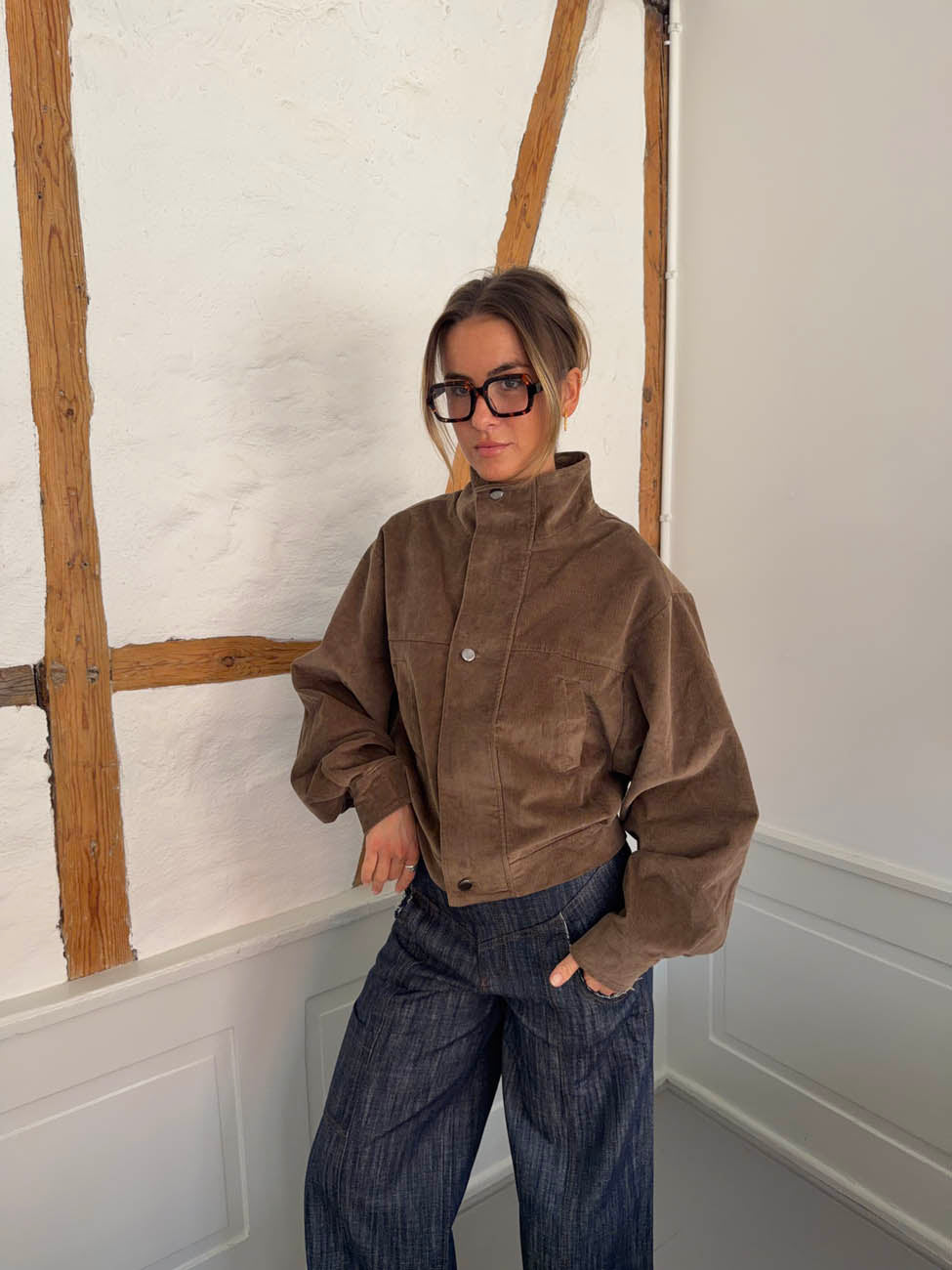 Bruno corduroy bomber jacket – Brown