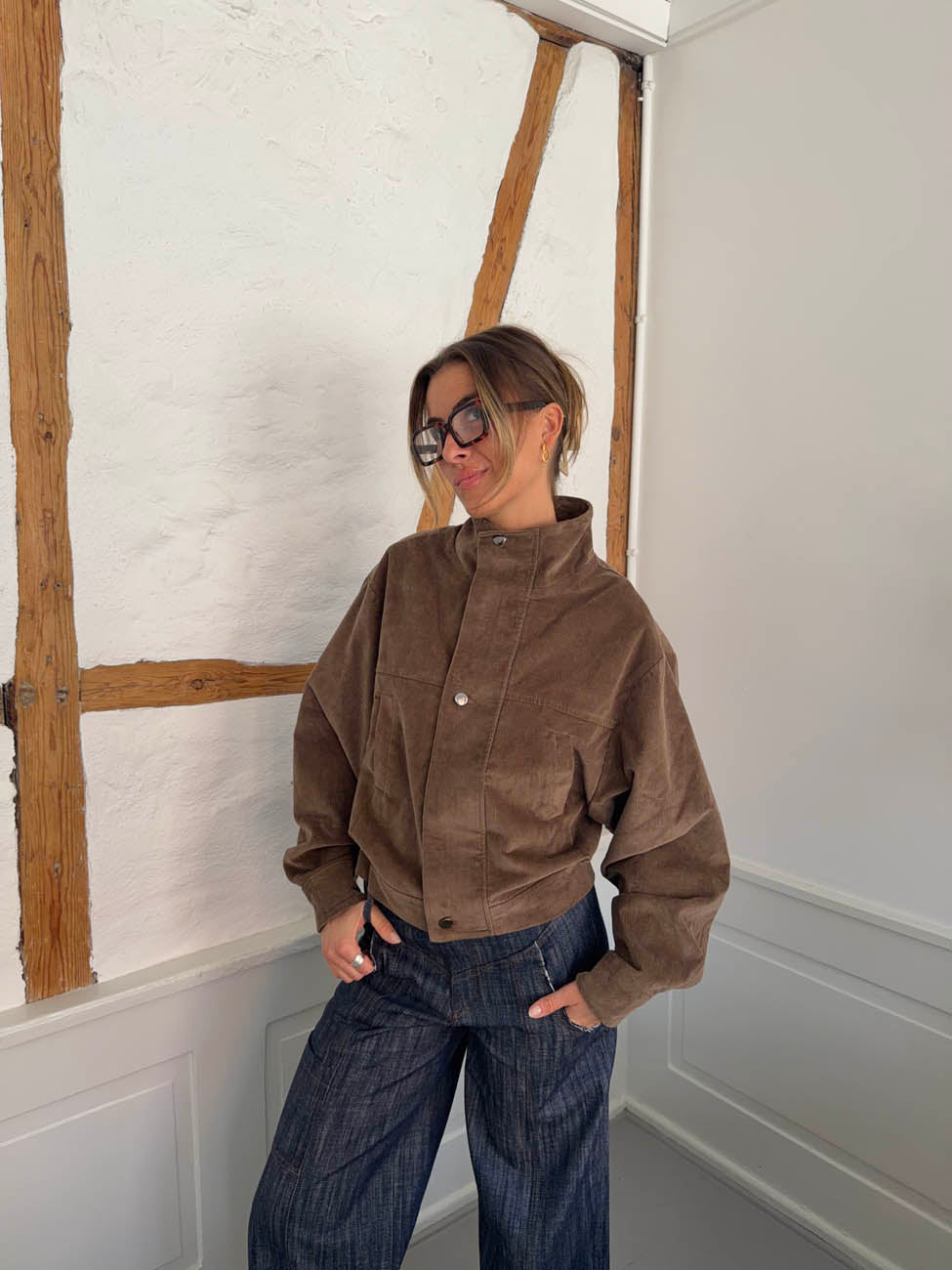 Bruno corduroy bomber jacket – Brown