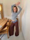 Polly pants med striber - Brown/blue