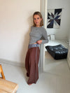 Polly pants med striber - Brown/blue