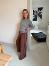 Polly pants med striber - Brown/blue