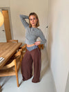 Polly pants med striber - Brown/blue