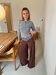 Polly pants med striber - Brown/blue