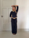 Orlena pants - Navy/yellow