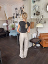 Lilyena pants with asymmetrical detail - Beige