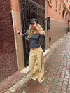 Fillina jeans with belt - Yellow