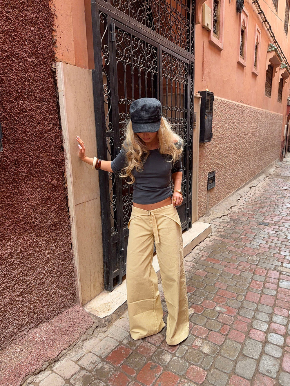 Fillina jeans with belt - Yellow