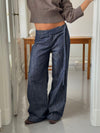 Karol pants with belt – Dark blue