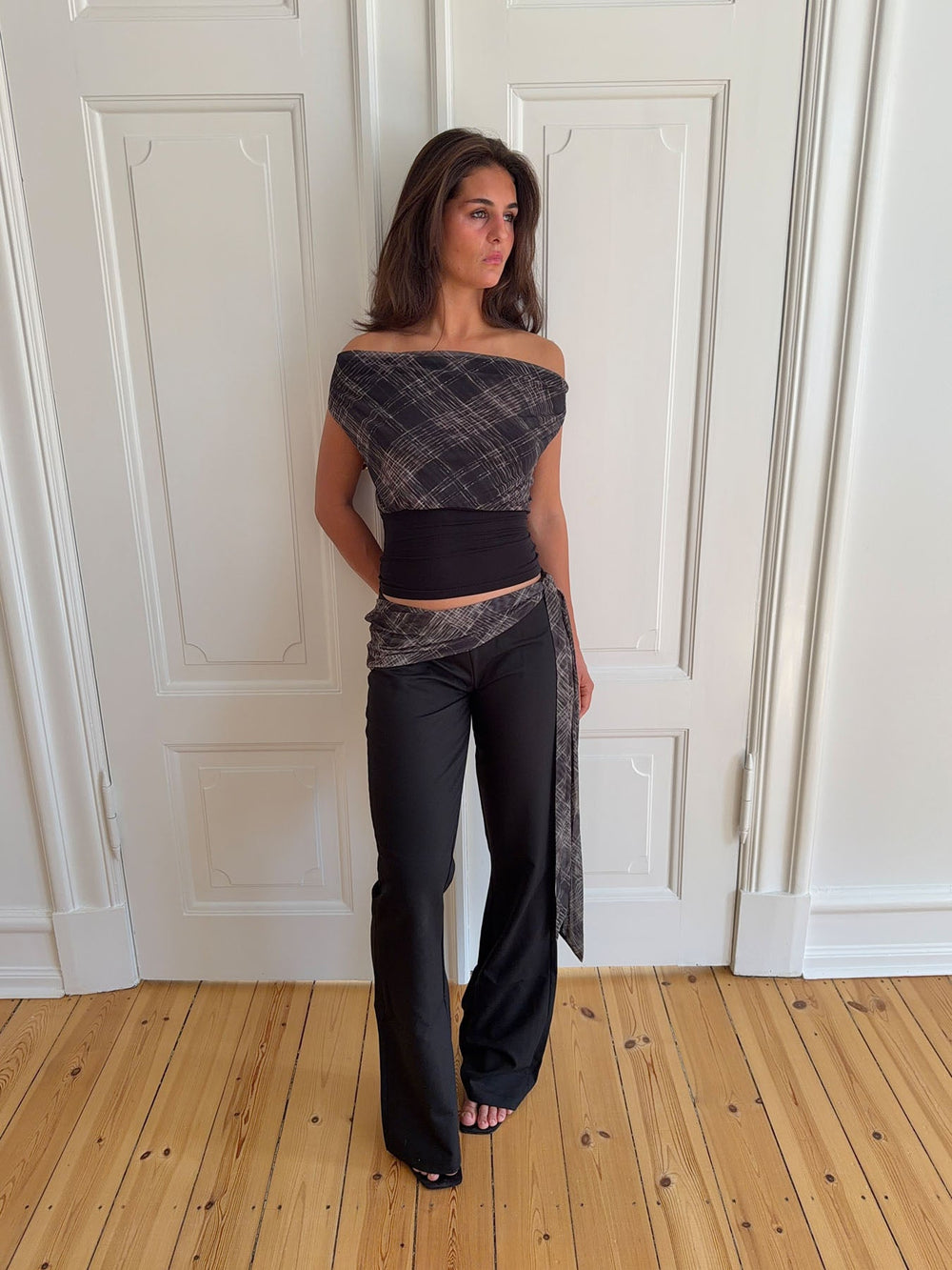 Lifina tie-waist trousers – Black