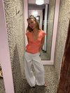 Malin Tomkins pants with lace - White
