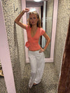 Malin Tomkins pants with lace - White
