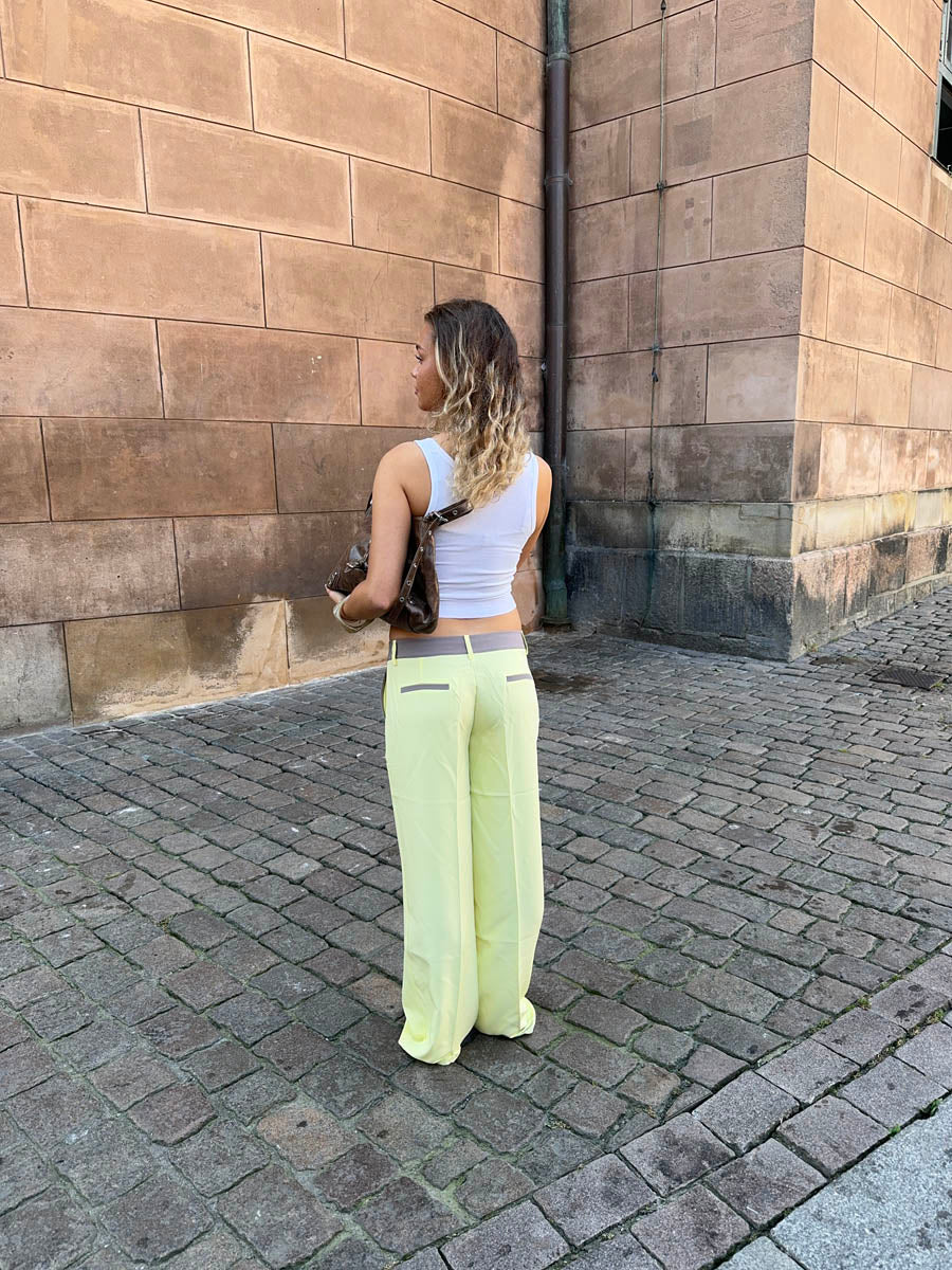 Amina pants with details – Yellow/Brown