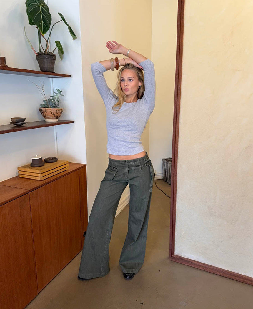 Sussa pants with details - Khaki